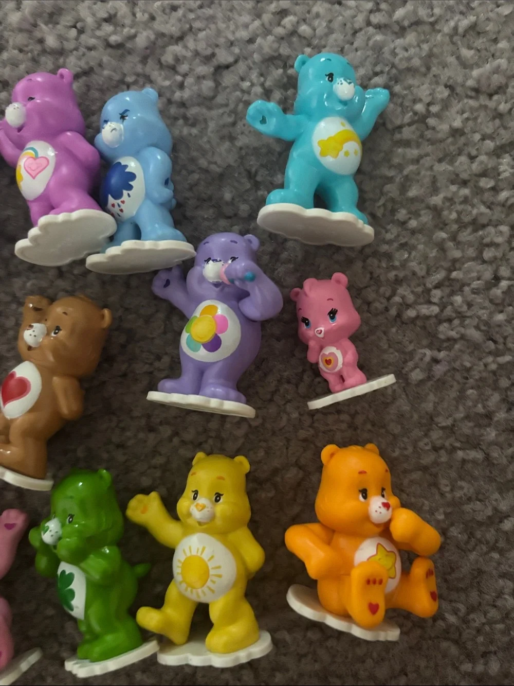 Vintage TCFC  Care Bears Mini Figurine Set - Assorted Colors lot of 12